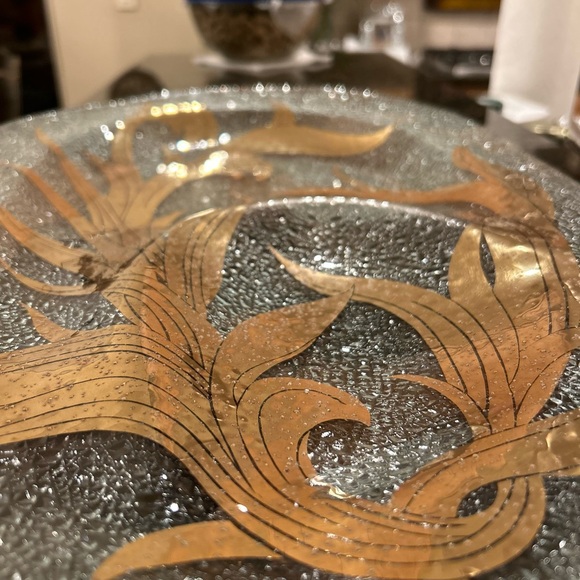 Elegant Glass Serving Platter with Gold Accents - Picture 15 of 15